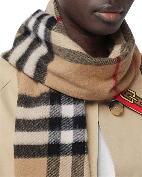 burberry classic giant check cashmere scarf|Burberry cashmere check scarf beige.